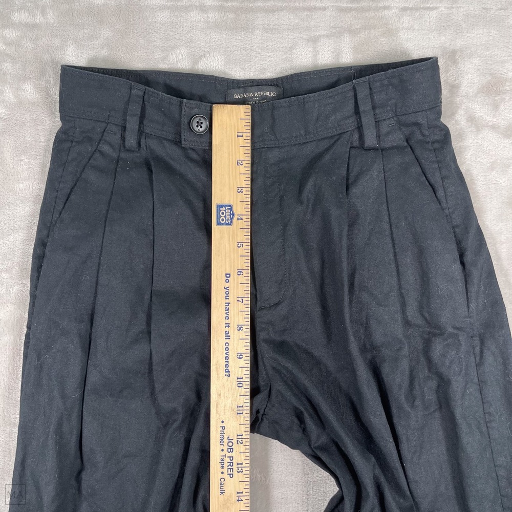 Banana Republic Factory Women's Pants Linen Blend Wide Leg Minimalist 4 Black - Picture 4 of 8